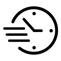 Clock face emphasizing speed